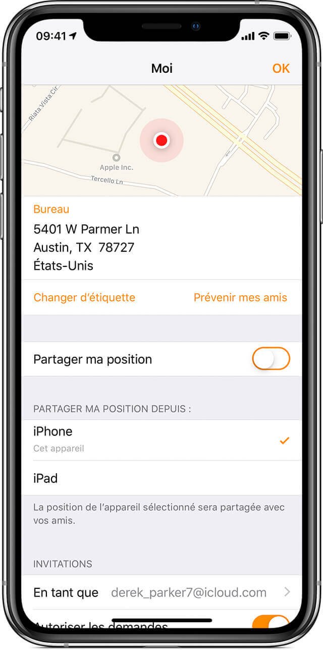 Activer l’application Localiser
