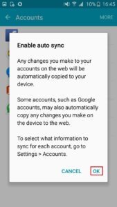 Activer l’auto-synchronisation sur Android