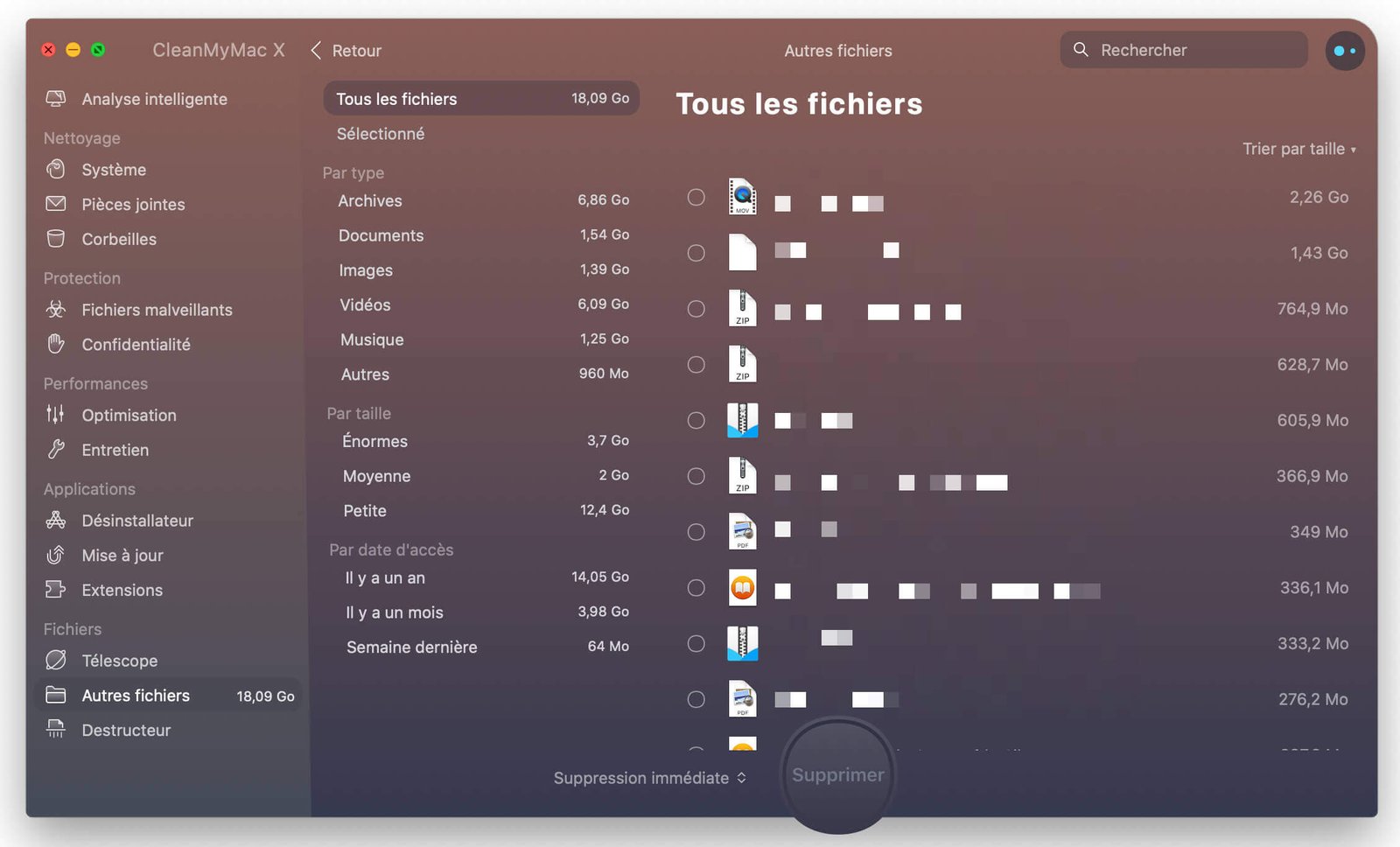 analyser les fichiers anciens et volumineux