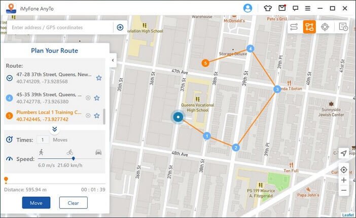 Comment simuler des mouvements GPS entre deux ou plusieurs points
