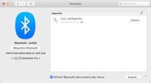 connecter des AirPods à un Mac