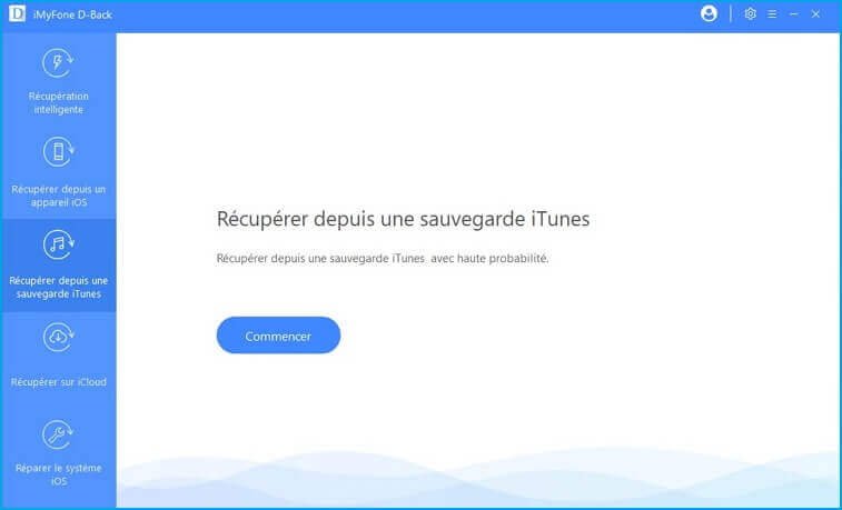 Récupérer à partir d’un fichier de sauvegarde iTunes