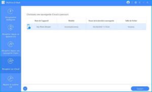 Sélectionnez la sauvegarde iCloud