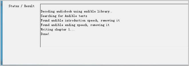 Decoding audiobook using audible library