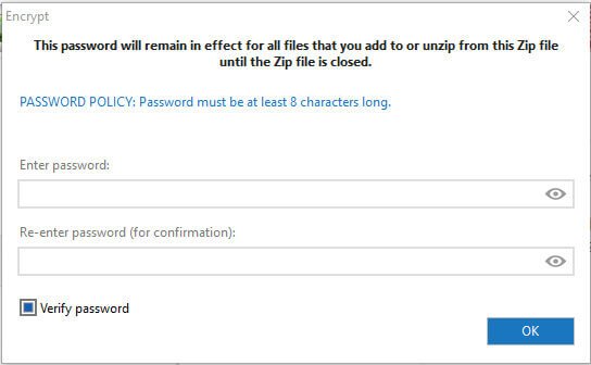 Entrez un mot de passe pour protéger votre fichier ZIP