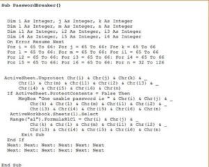 Cracker un mot de passe Excel Macro avec Visual Basic Editor