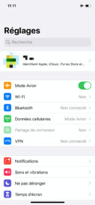 Activer puis désactiver le Mode Avion