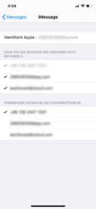 S’assurer qu’iMessage ait été configuré correctement