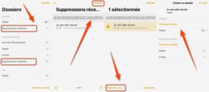 récupérer les notes d’un iPhone à partir du dossier « Suppressions récentes »