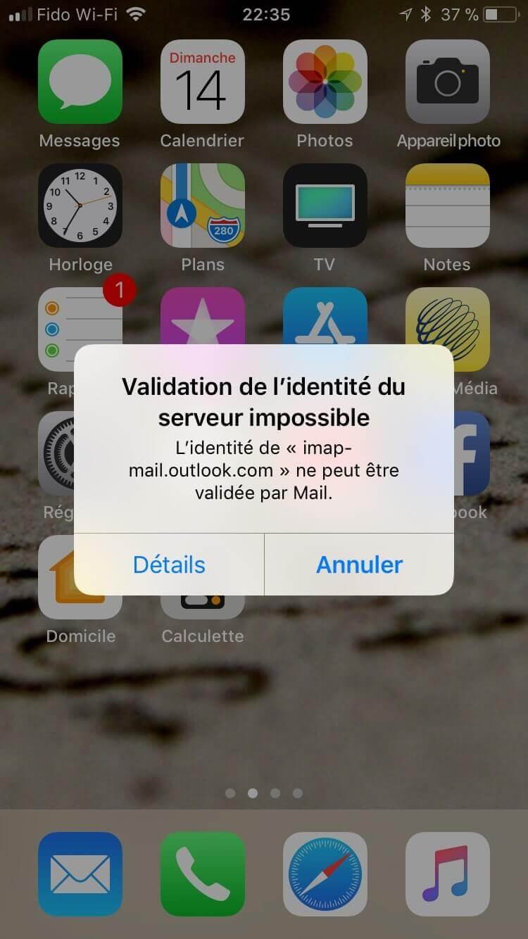 « Vérification de l’identité du serveur impossible » sur votre iPhone/iPad