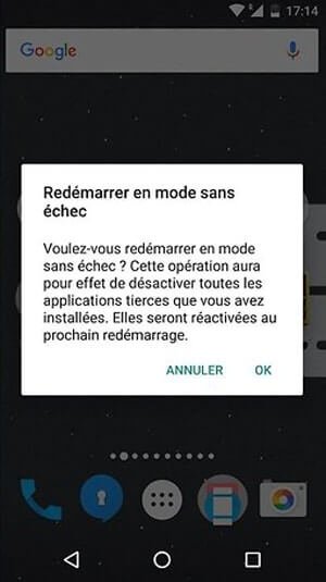 Essayer de charger votre smartphone dans le mode sécurisé