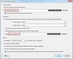 Mot de passe d’ouverture du document