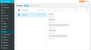 Enregistrement des touches utilisées du clavier