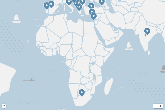 NordVPN Les emplacements des serveurs et du réseau