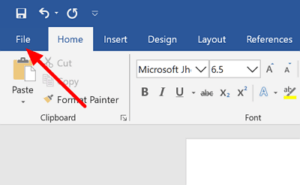 Ouvrez un document Word avec Microsoft Word.