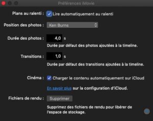 Préférences iMovie