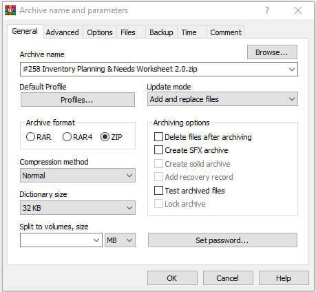 Protéger un fichier ZIP par mot de passe en utilisant WinRAR