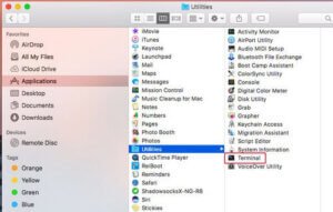 Recherchez ensuite le Terminal en suivant les indications de l’image ci-dessous
