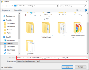 Recherchez l’endroit où vous voulez sauvegarder l’e-mail sous le format .pdf, puis cliquez sur le bouton « Sauvegarder ».