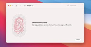Entrez votre mot de passe et faites scanner votre empreinte digitale.