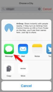Une liste d’applications s’affichera alors à l’écran, veuillez sélectionner l’application « Message »