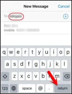 Tapez tout ce que vous voulez dans la zone « À » et appuyez sur la touche « retour » du clavier