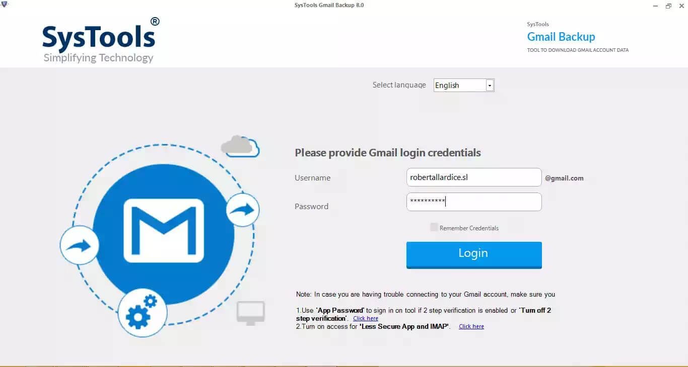 SysTools Gmail Backup