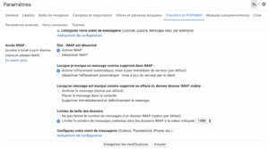 Transfert et POP/IMAP