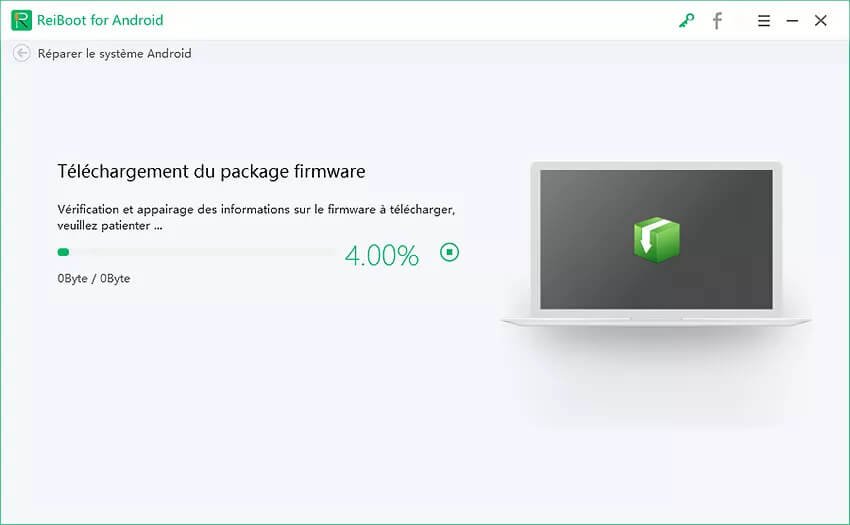 Réparation Du Système Android commencera à télécharger le pack du firmware nécessaire