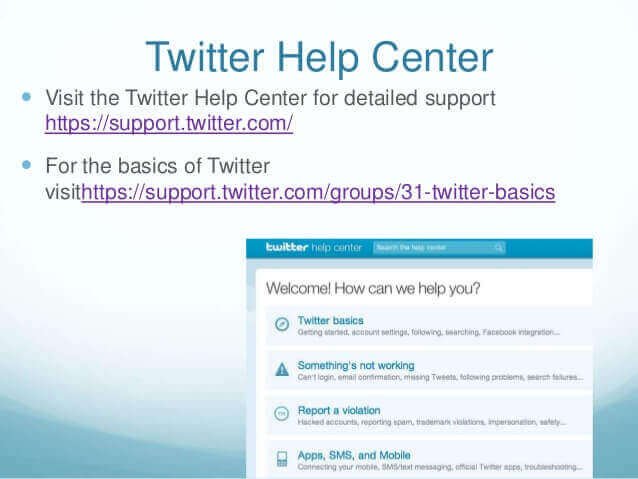 Visiter le centre d’aide de Twitter