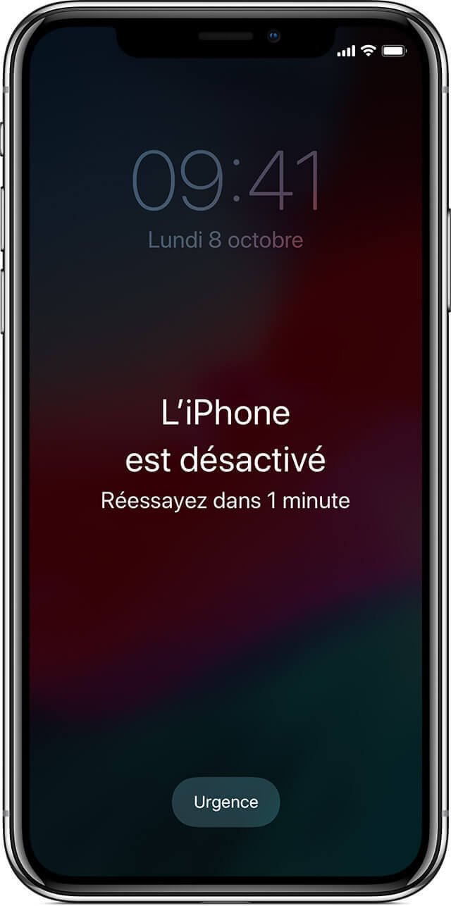 Votre iPhone est désactivé