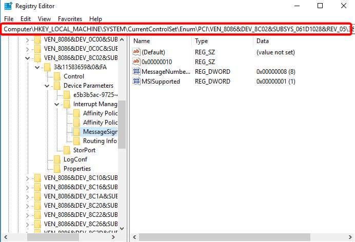 Tapez « regedit » dans la boîte de recherche du menu « Démarrer », puis appuyez sur la touche « Entrée » de votre clavier pour lancer « Éditeur du Registre », puis allez à :